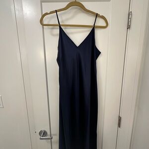 Quince Midnight Blue Silk Slip Dress